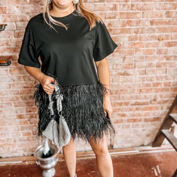 Mable Dresses & Skirts - Madonna Feather Trim Dress